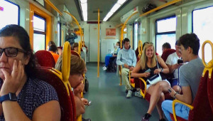 On the train to Porto, Portugal