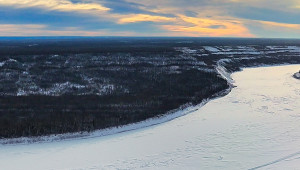Thickwood Trails and the frozen Athabasca River