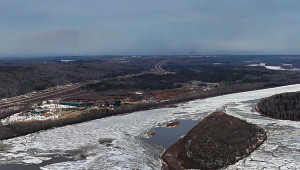 Athabasca River Ice, 14km North of Fort McMurray Bridges