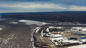 Athabasca River Ice and Water, May 1, 2026
