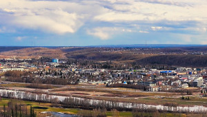 Zoom in on Downtown Fort McMurray and Highway 63
